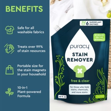 Puracy Stain Remover Spray - Enzyme Powered Stain Cleaner