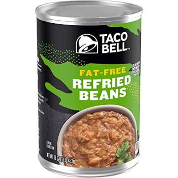 Taco Bell Fat Free Refried Beans Pack of 12 16oz Cans