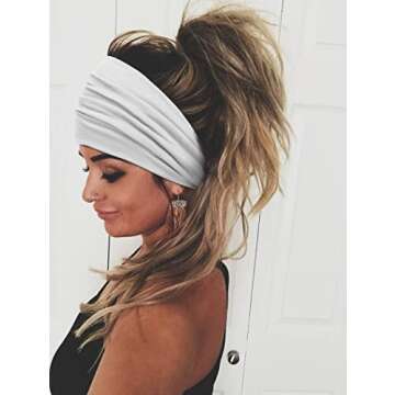 Headbands for Women 7'' Extra Wide Head Bands Non Slip Boho Women’s Hair Band Fashion Knotted Work...