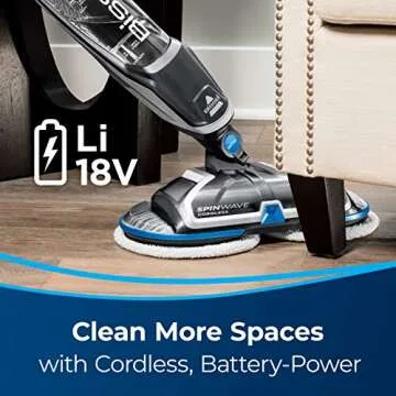 BISSELL Spinwave Cordless Hard Floor Expert Spin Mop Cleaner 18V with washable mop pads for sealed hard floors