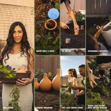 Growoya Garden OYA Medium Watering Pot Plant Irrigation System Sustainable Traditional Olla Watering Smart Underground Watering Available for Garden Beds Raised Beds and Grow Bags