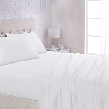 Soft Microfiber Queen Bed Sheet Set - Bright White Color