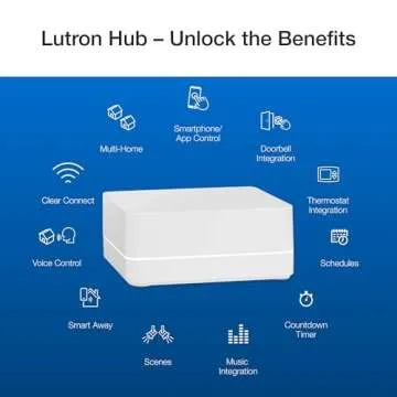 Lutron Caseta Smart Lighting Original Dimmer Switch Kit w/ Pico Remote and Bracket, for LED Lights, Works w/ Alexa, Apple Homekit, Google Home (Hub Required), 150W, No Neutral Required, P-PKG1WB-WH
