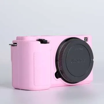 Pocoukate Camera Case for Sony ZV-E10 / ZV-E10L, Vlog Style Alpha ZV-E10 ZV-E10L Digital Camera Anti-Scratch Slim Fit Soft DSLR Camera Sleeve with Screen Protector (Pink)