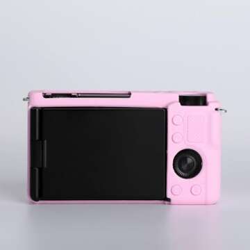Pocoukate Camera Case for Sony ZV-E10 / ZV-E10L, Vlog Style Alpha ZV-E10 ZV-E10L Digital Camera Anti-Scratch Slim Fit Soft DSLR Camera Sleeve with Screen Protector (Pink)