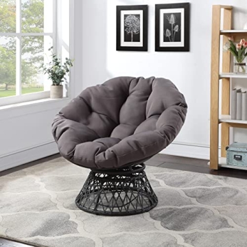 Stylish Wicker Papasan Chair with 360-Degree Swivel
