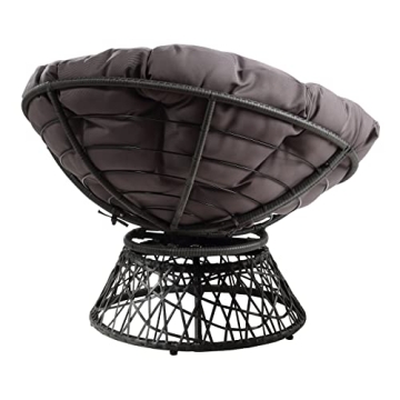 Stylish Wicker Papasan Chair with 360-Degree Swivel