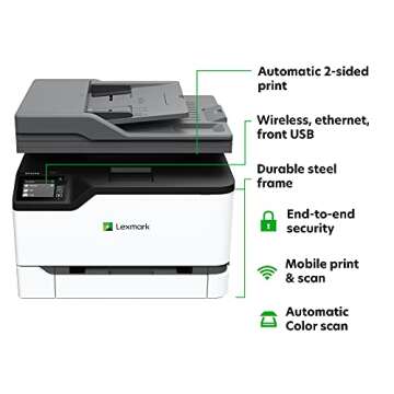 Lexmark MC3326i Color All-in-One Printer with Touchscreen, Office Color Printer Scanner Copier All in One Laser, Mobile Ready, Duplex Printing & CarbonNeutral Certified (3-Series)