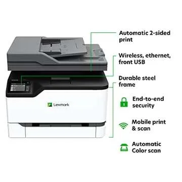 Lexmark MC3326i Color All-in-One Printer with Touchscreen, Office Color Printer Scanner Copier All in One Laser, Mobile Ready, Duplex Printing & CarbonNeutral Certified (3-Series)