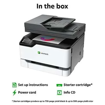 Lexmark MC3326i Color All-in-One Printer with Touchscreen, Office Color Printer Scanner Copier All in One Laser, Mobile Ready, Duplex Printing & CarbonNeutral Certified (3-Series)