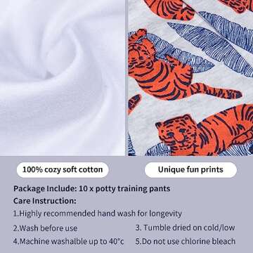 BIG ELEPHANT Potty Training Underwear, 100% Cotton Absorbent Unisex Toddler Pee Pants for Boys & Girls (Dinosaur Force, 10-Pack, 2T)