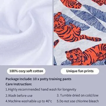 BIG ELEPHANT Potty Training Underwear, 100% Cotton Absorbent Unisex Toddler Pee Pants for Boys & Girls (Dinosaur Force, 10-Pack, 2T)