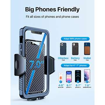 andobil Windshield Car Phone Holder [Super Suction Cup, Military Sturdy] Ultra Stable 3 in 1 Cell Phone Mount for Car Dashboard Vent Fit for iPhone 14 13 12 Pro Max Plus Samsung S23 S22 All Phones