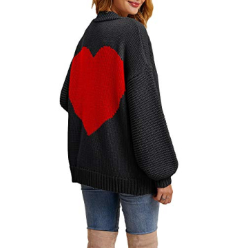 Stylish Tutorutor Womens Oversized Heart Cardigan