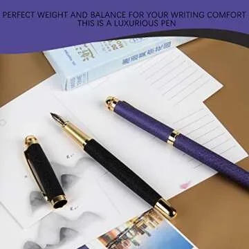 Bociyer fountain pen-Multiple color styles with rhinestone,diamond inlay and frosted finish,Cute pens,Luxury pen,Office pens,Best pen set,Includes 10 Ink Cartridges and Ink Refill Converter(Pink)