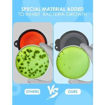 Aonkey Collapsible Dog Bowls with Bottle Carrier, 2 Pack Travel Dog Water Bowl Upgraded Carabiner, One-Piece Molded Rim No Fall Off or Crack, Foldable Silicone Portable for Pets Walking Hiking 15oz