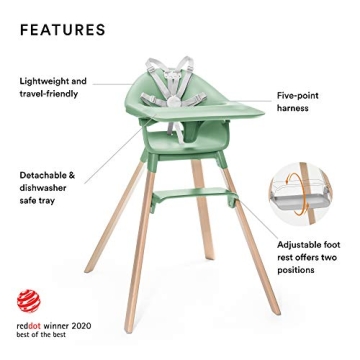 Stokke Clikk High Chair in Clover Green - Portable and Safe