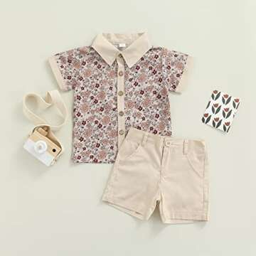 CIYCUIT Toddler Summer Floral Print Outfit for Boys