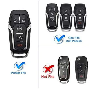 for Ford Key Fob Cover with Keychain, Premium Soft TPU Full Protection Key Fob Case for Ford Fusion ...
