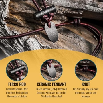 Wazoo Fire Starter Necklace - Handmade Survival Gear