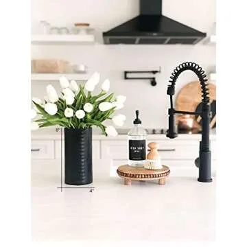 Glimpse & Hollow Black Leather Vase for Modern Decor