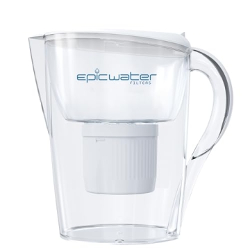 Epic Water Filters Pure Filter Pitcher – 10 Cup Drinking Water Filter, Tritan BPA Free, Removes Fl...