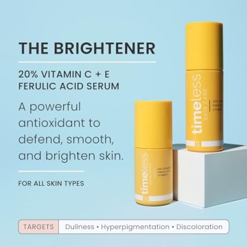 Timeless Skin Care Vitamin C Serum with Vitamin E & Ferulic Acid - 20% Vitamin C Brightening Serum - Face Serum for Oily & Dry Skin - Fragrance-Free Serum for Skin Care - 1 oz (Pack of 2)