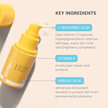 Timeless Skin Care Vitamin C Serum with Vitamin E & Ferulic Acid - 20% Vitamin C Brightening Serum - Face Serum for Oily & Dry Skin - Fragrance-Free Serum for Skin Care - 1 oz (Pack of 2)
