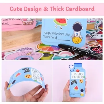 VAINECHAY Valentine's Cards for Kids - 48 Sets Fun Gift Pack