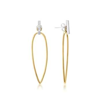 Gemistry Judy Crowell Jewelry Gold Over Sterling Silver and Rhodium Diamond Cut Drop Earrings