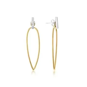 Gemistry Judy Crowell Jewelry Gold Over Sterling Silver and Rhodium Diamond Cut Drop Earrings