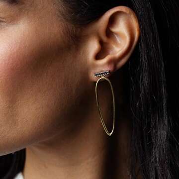 Gemistry Judy Crowell Jewelry Gold Over Sterling Silver and Rhodium Diamond Cut Drop Earrings