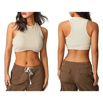 Y2k Sleeveless Racerback Tank Tops for Women - Stylish Summer Wear