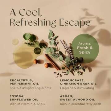 Gya Labs Soothing Massage Oil for Sore Muscles - 6.76 Fl Oz - 100% Pure Natural Spa Quality for All Skin Types - Peppermint & Cinnamon Sore Muscle Massage Oil for Men & Women