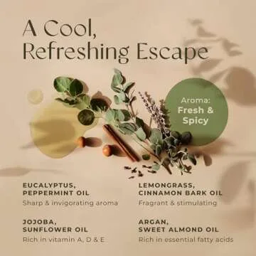 Gya Labs Soothing Massage Oil for Sore Muscles - 6.76 Fl Oz - 100% Pure Natural Spa Quality for All Skin Types - Peppermint & Cinnamon Sore Muscle Massage Oil for Men & Women