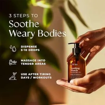 Gya Labs Soothing Massage Oil for Sore Muscles - 6.76 Fl Oz - 100% Pure Natural Spa Quality for All Skin Types - Peppermint & Cinnamon Sore Muscle Massage Oil for Men & Women