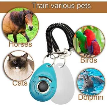 Training Clicker for Pet Like Dog Cat Horse Bird Dolphin Puppy with Wrist Strap, 2 Pack