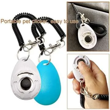 Training Clicker for Pet Like Dog Cat Horse Bird Dolphin Puppy with Wrist Strap, 2 Pack