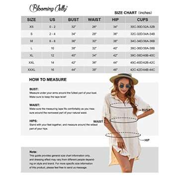 Blooming Jelly Womens Bathing Suit Coverups White Swiss Dot Beach Swim Cover Up Shirt Dress(Medium, Beige)