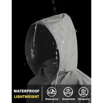 COOFANDY Men’s Packable Raincoat - Lightweight Waterproof Gear