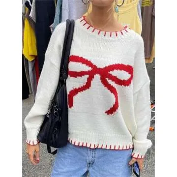 Alyweatry Women Coquette Cute Bow Sweater | Cozy & Stylish
