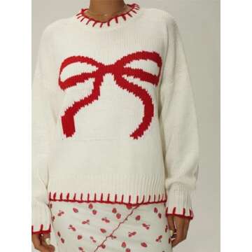 Alyweatry Women Coquette Cute Bow Sweater | Cozy & Stylish