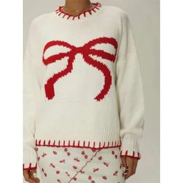 Alyweatry Women Coquette Cute Bow Sweater | Cozy & Stylish