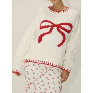 Alyweatry Women Coquette Cute Bow Sweater | Cozy & Stylish