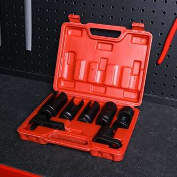 ABN Oxygen 02 Sensor Socket 7-Piece Tool Kit – 22mm (7/8in), 27mm, 29mm – All Vehicle O2 Removal and Installation