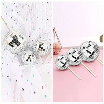 21 Disco Ball Cupcake Toppers for Parties & Celebrations