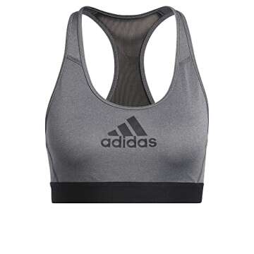 adidas Women's Don't Rest Alphaskin AEROREADY Training Pilates Yoga Medium Support Workout Bra, Dark...