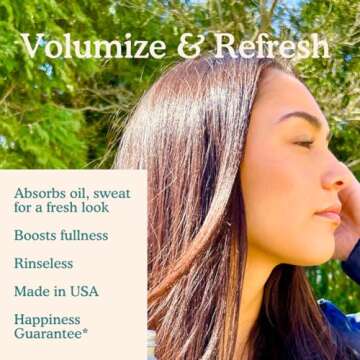 Dry Shampoo Volume Powder | Natural, Eco-friendly, Non Aerosol, Refillable | USA-Made | Refreshes, Volumizes | For Light, Medium or Dark Hair | 1 Refillable Jar + 1 Plastic-free Refill