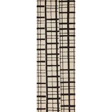 Loloi Chris Loves Julia Polly 2'-6" x 7'-6" Runner Rug in Black/Ivory - Large Neutral Area Rug, Unique Patterned Rug for Living Room, Bedroom, Dining Area, Home Office