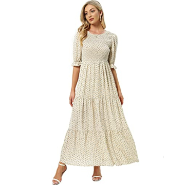 Women's Floral Tiered Maxi Dress for Casual Elegance